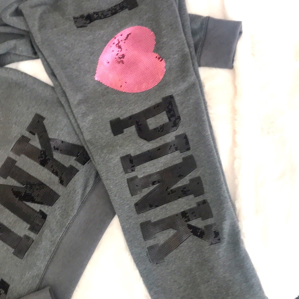Vintage Vs Pink set rare Bling Jacket hoodie and pants set y2k - Picture 5 of 16